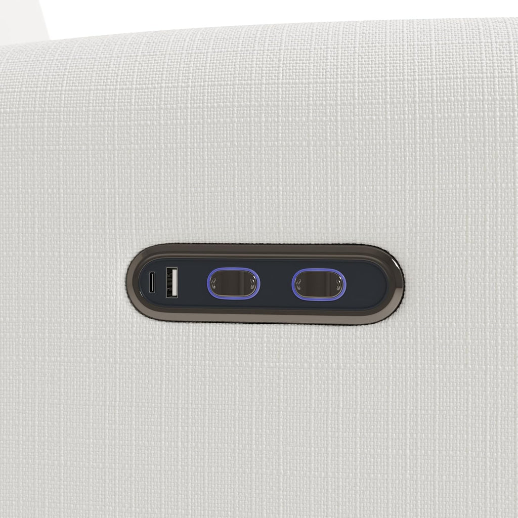 Graco Bellwood Power Recliner Swivel Glider (Ivory Basketweave) – Electronic Power Recliner for Nursery, Includes Dual-USB Charging Port for USB-A & USB-C, Glider Rocking Chair with Full Recline