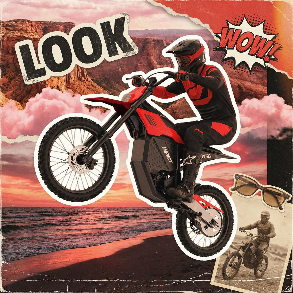 ESKUTE New 19' 17' Electric Motorcycle for Adults, 6500W Peak 53+MPH Mid-Drive Motor, Electric Motorcycle with 72V 30Ah 60-Mile Range Battery, Hydraulic Nitrogen Dual Shock Absorbers, RED