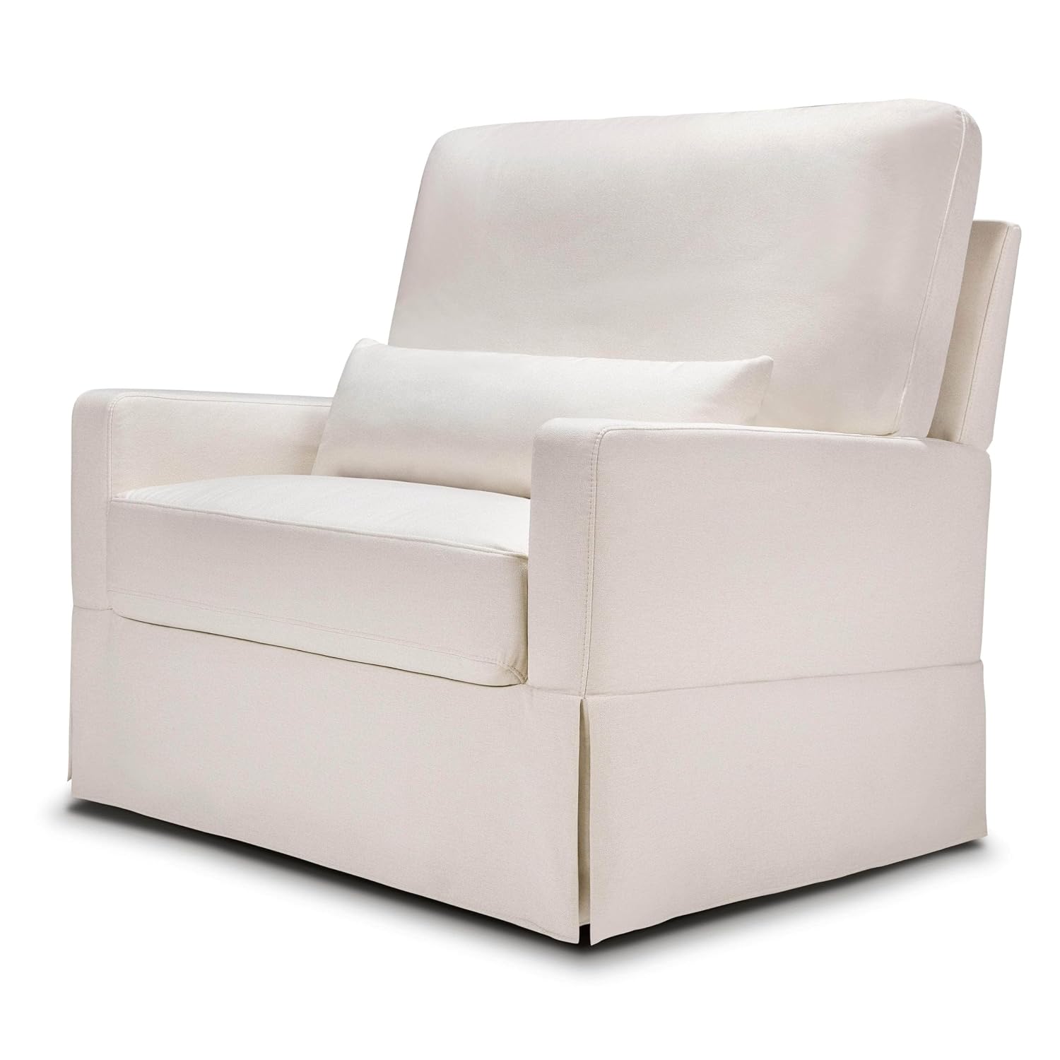 Namesake Crawford Pillowback Chair and a Half Comfort Swivel Glider in Performance Cream Eco-Weave, Water Repellent & Stain Resistant, Greenguard Gold & CertiPUR-US Certified