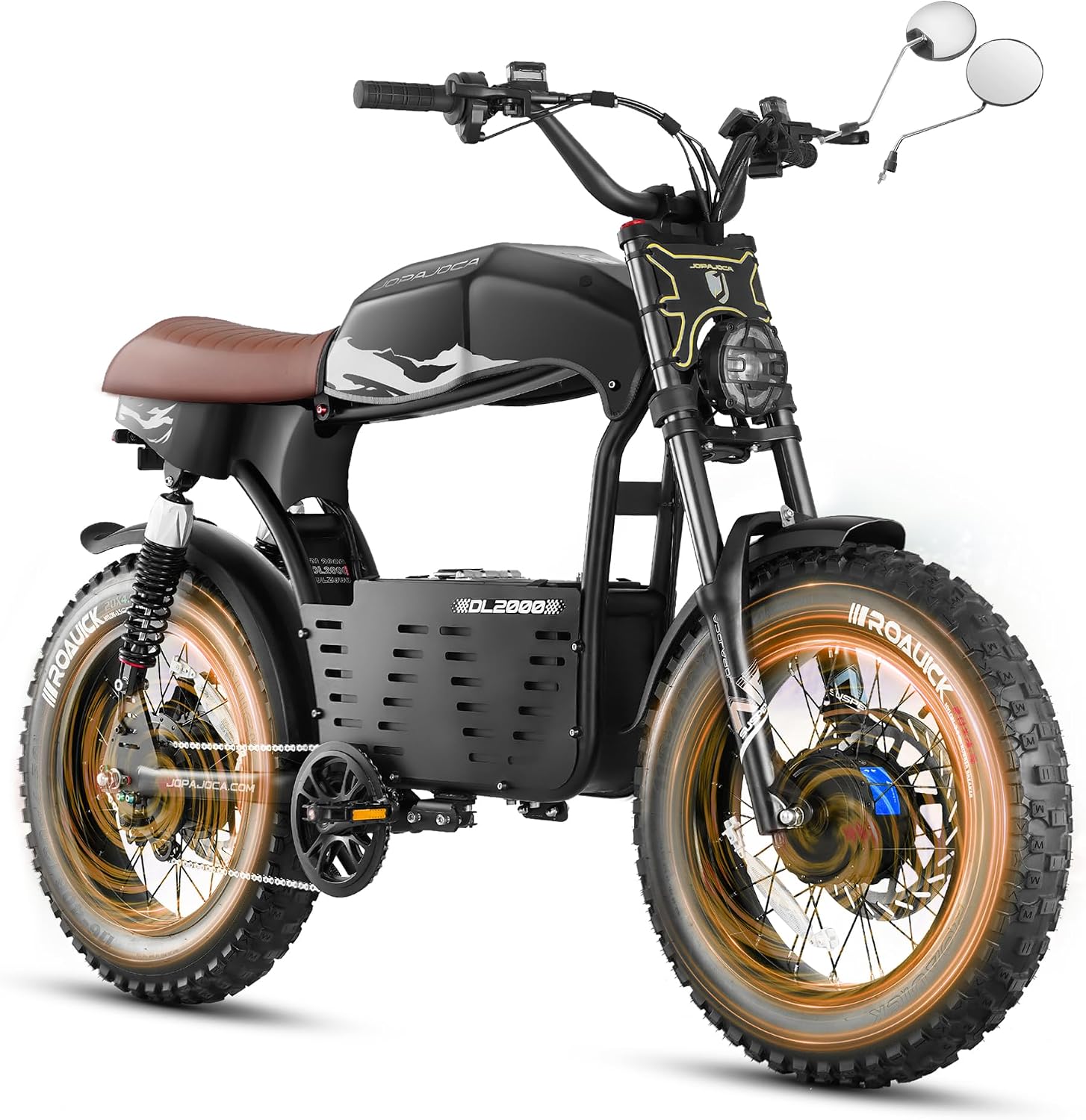 eAhora DL2000 (2025 Version) Electric Bike for Adults, Peak 4000W/1700W 44MPH/36MPH Dual/Single Motor Ebike, 52V 30Ah 60-90 Miles Long Range Electric Bicycle, Fat Tire Full Suspension Hydraulic Brake