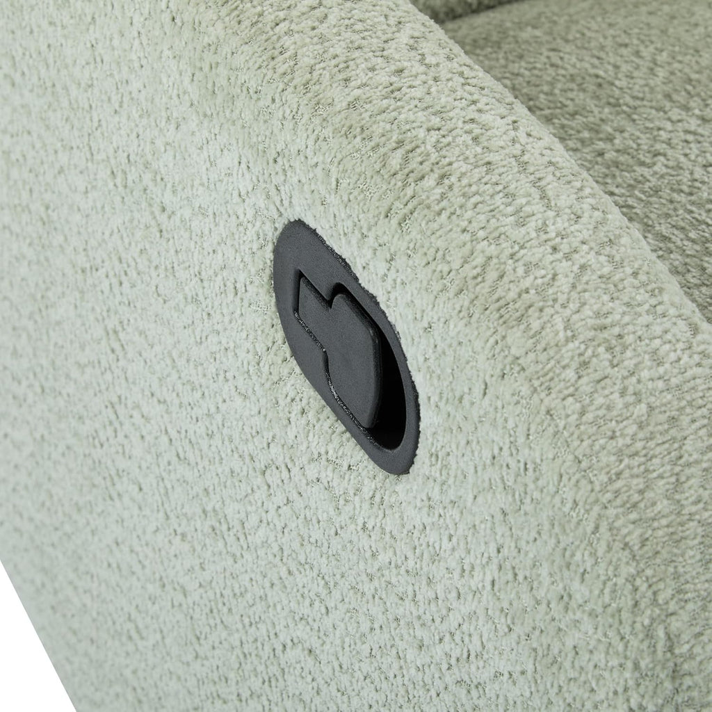 GDFStudio Swivel Glider Recliner Chair Nursery Rocker Recliner Chair with Boucle Upholstered High Back Single Seat Sofa Chair with Deep Seat Manual Nursing Reclining for Living Room, Light Green