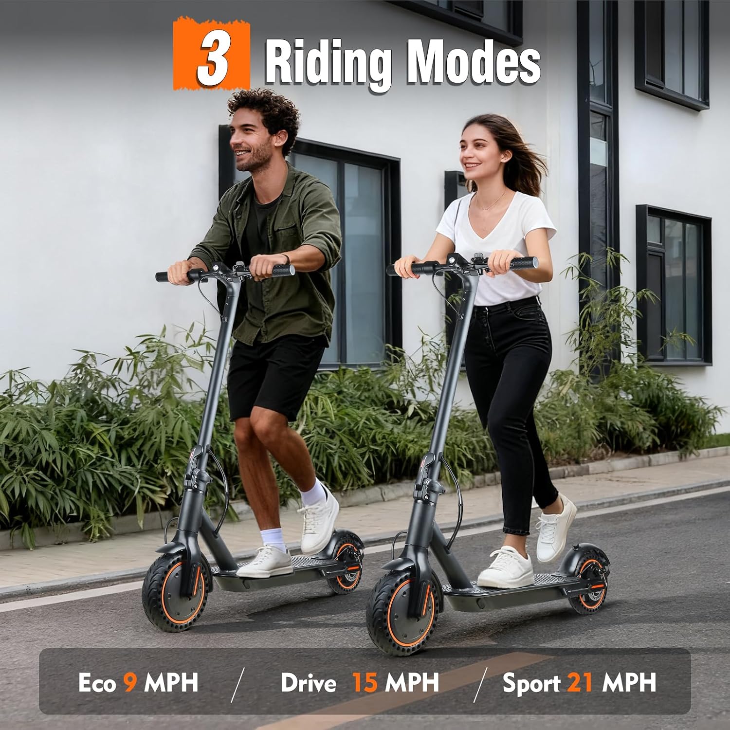 Foldable Electric Scooter for Adults & Teens - 500W Motor, 16/21 Miles Range & 12/19 Mph Speed, 8.5' Puncture-Proof Tires, Dual Brakes & Cruise Control - Heavy-Duty Commuter E-Scooter