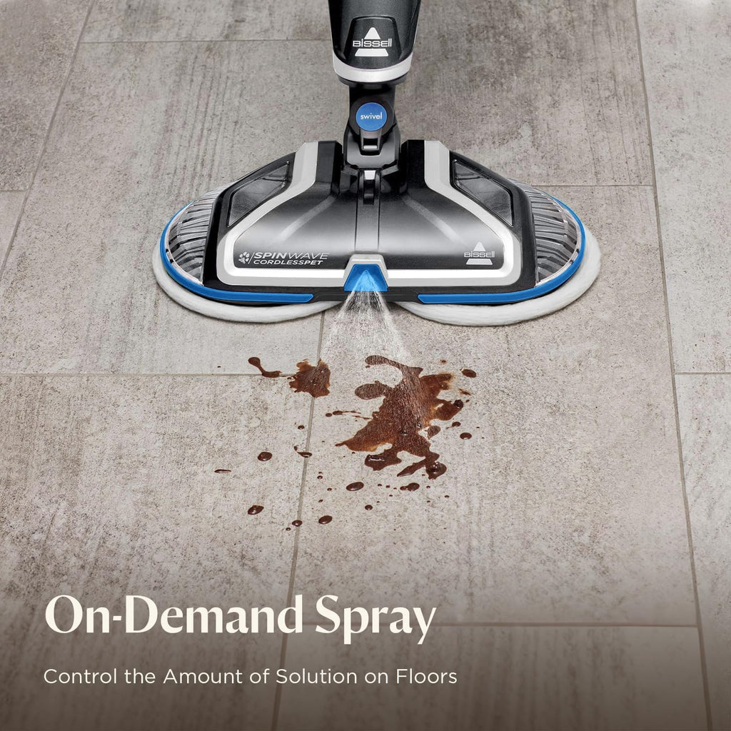 BISSELL Spinwave Cordless Hard Floor Expert Spin Mop Cleaner 18V with washable mop pads for sealed hard floors