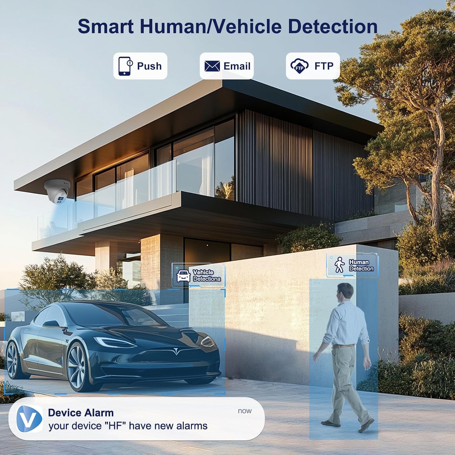 Two-Way Audio, Anpviz 16CH PoE Security Camera System, AI Human Vehicle Detection, 16PCS Wired 6MP PoE IP Cameras for Business Home, 12MP 16CH NVR Pre-Installed 4TB HDD for 24-7 Recording, NDAA