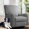 Swivel Rocker Recliner Chair for Adults, High Back Fabric Recliner with Deep Seat, Manual Glider for Living Room & Nursery, Charcoal