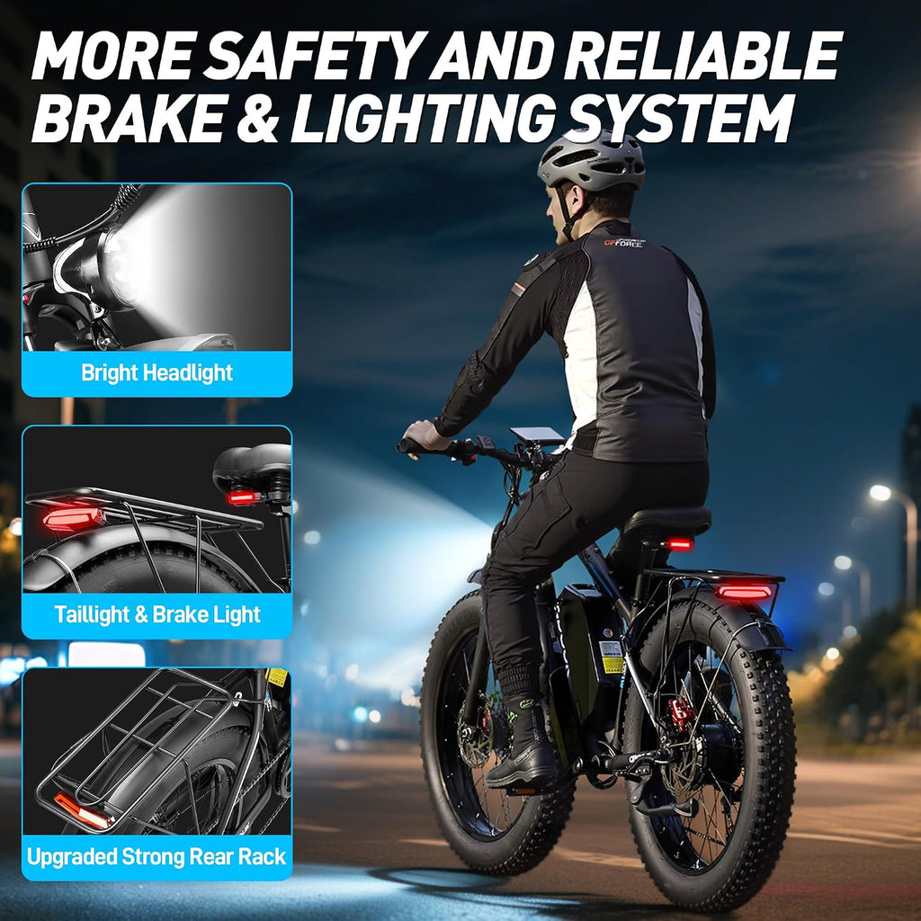 Dual Motor Ebike Peak 9000W - 47MPH Fast Ebike for Adults 58V Max-Output 36AH Battery Electric Bike 105 Miles 7-Speed 24' Fat Tire EBike for Mountain Sand