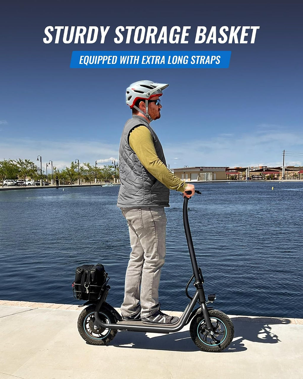 URBANMAX X2 Electric Scooter for Adults with Basket, 12' Adult Electric Scooters for Teens with Max 20 Miles & 18.6MPH Power by 550W, Foldable Electric Scooter for Commuting