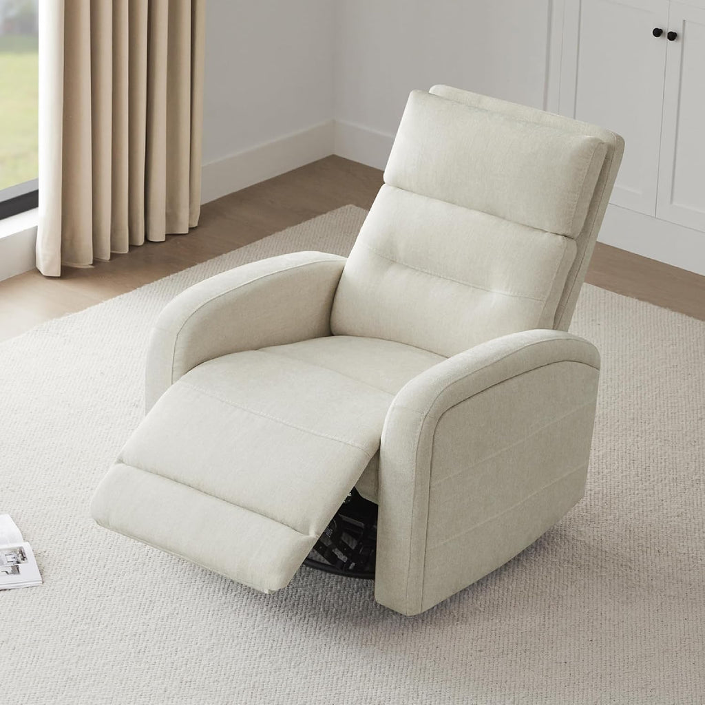 Watson & Whitely Swivel Power Recliner Glider Rocker, Nursery Recliner with Charging Port for Living Room, Fabric in Linen