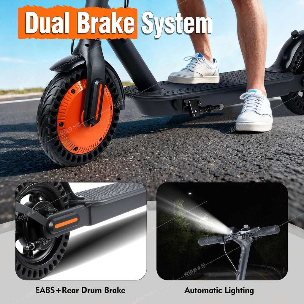 Foldable Electric Scooter for Adults & Teens - 500W Motor, 16/21 Miles Range & 12/19 Mph Speed, 8.5' Puncture-Proof Tires, Dual Brakes & Cruise Control - Heavy-Duty Commuter E-Scooter