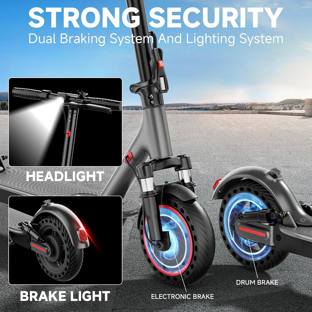 Aovowheel Electric Scooter for Adults, Folding E Scooter with 250W-500W Motor 16-24 Mph Top Speed, Max 15-60Miles Long Range,6.5''/8.5''/10''/14'' Solid Tires Commuting Scooters, Dual Brakes