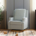 Namesake Crewe Glider Recliner Nursery Chair - GREENGUARD Gold & Certi-PUR US Certified Rocker Recliner - Glider Rocking Chair for Nursery & Living Room - Electronic, 270° Swivel, Blue Gingham