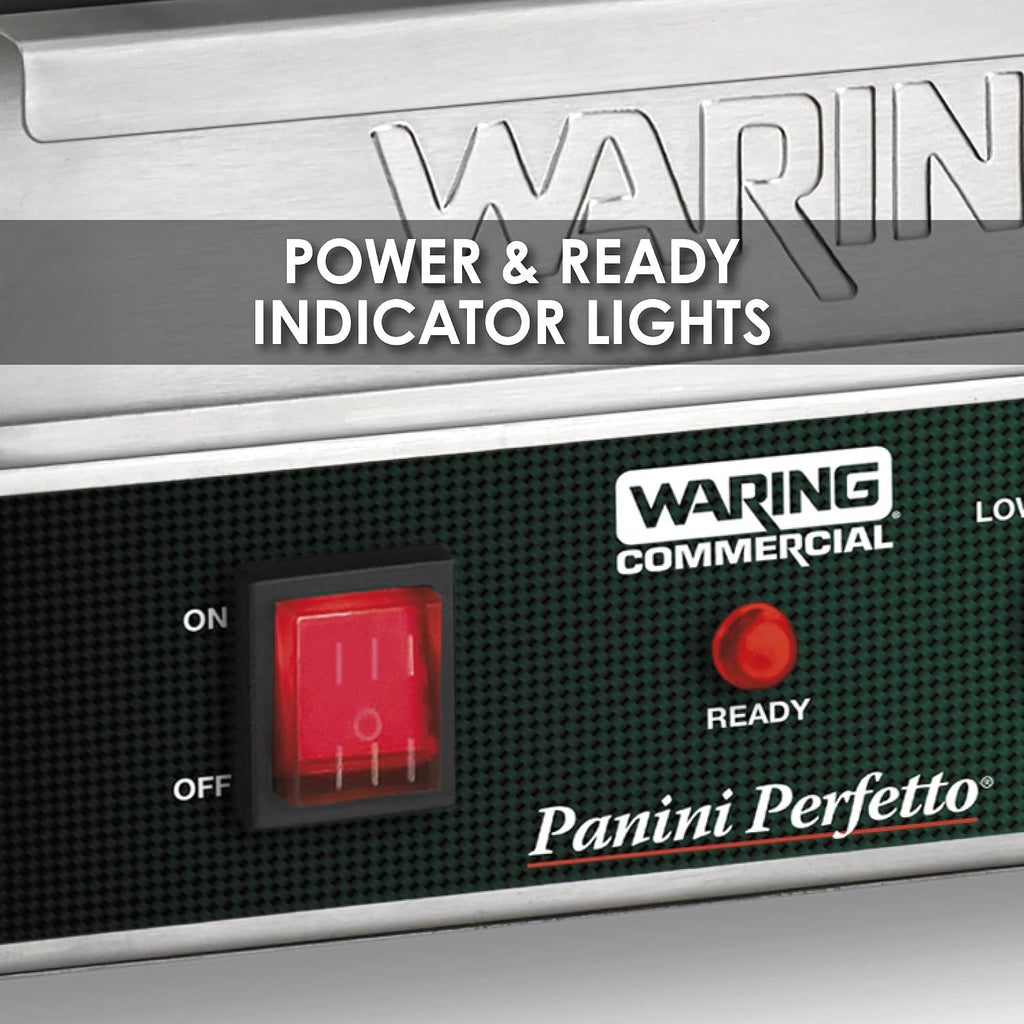 Waring Commercial WFG275 Full Sized 14' x 14' Flat Toasting Grill, 120V, 1800W, 5-15 Phase Plug
