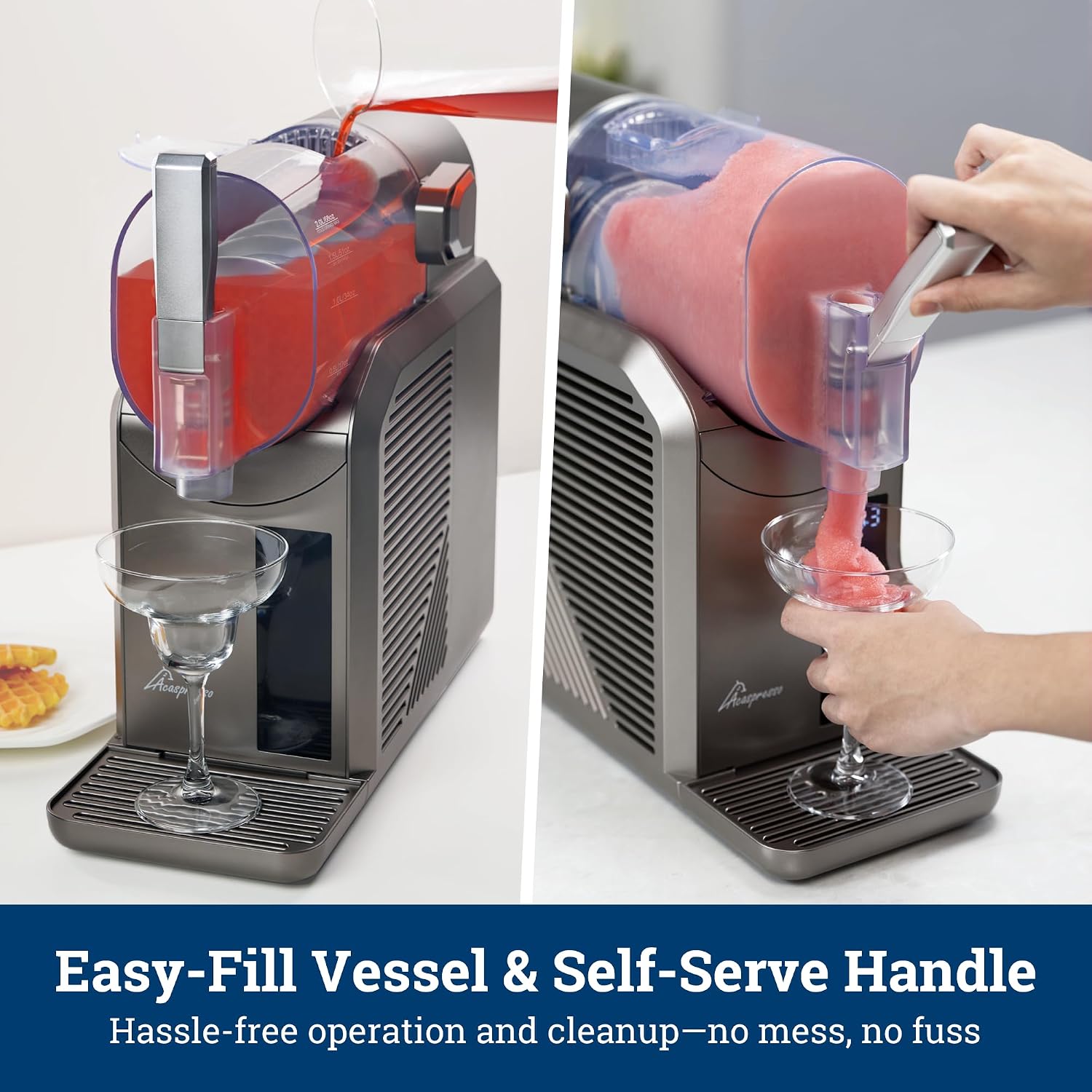 Slushie Machine for Home, 81oz Frozen Drink Machine with 6 Preset Programs, 6 Hours Timer for Margarita, Slushie, Frappé and More, No Ice Needed, Easy To Use & Clean (Gunmetal)