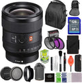 Sony FE 24mm F1.4 GM Camera Lens Bundle with 3pc Filter Kit, 128GB SDXC Card, Backpack, Camera Bubble Level, Memory Card Case, Lens Pen + More | 24mm Sony Lens (USA Authorized - Manufacturer Warranty)