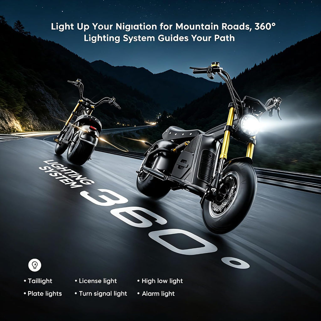 [2025 Upgraded]eAhora M8S 4000W 50MPH Electric Motorcycle for Adults,70V 35Ah Large Battery 90 Miles Long Range Street Legal Motorcycle Dual Hydraulic Brakes Full Suspension Adult Electric Motorcycle