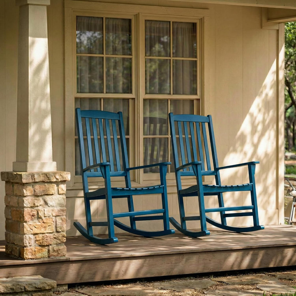 Cambridge Casual Solid Wood Bentley Porch Rocking Chair, Celestial Blue