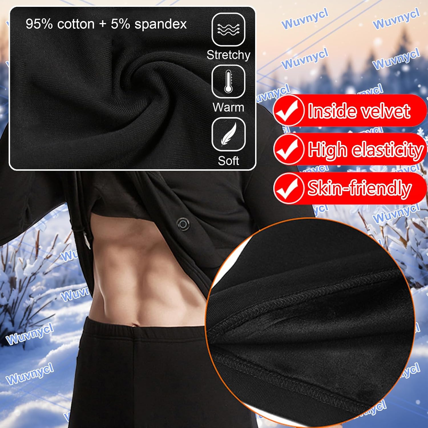 Heated Thermal Underwear Set for Men Women, 20 Zone Electric Heating Baselayer Long Johns for Outdoor Cycling HuntingBlack,XS