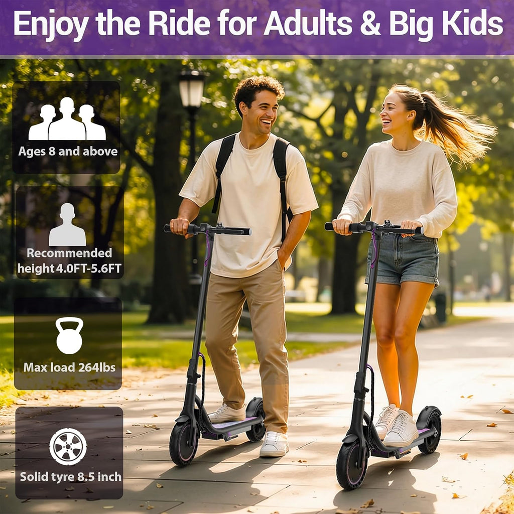 Aovowheel Electric Scooter for Adults, Folding E Scooter with 250W-500W Motor 16-24 Mph Top Speed, Max 15-60Miles Long Range,6.5''/8.5''/10''/14'' Solid Tires Commuting Scooters, Dual Brakes