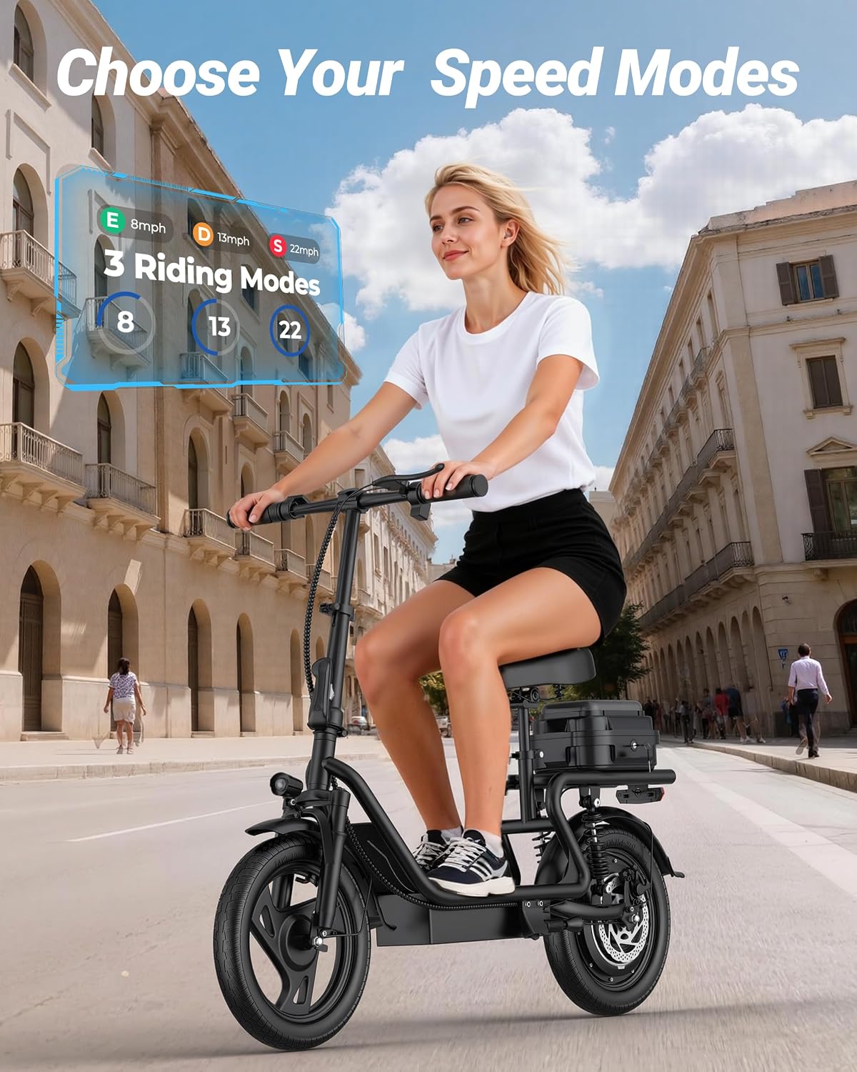 MAXSHOT Electric Scooter for Adults, 8.5/14' Tires, 19/22Mph, 350W/500W Motor, 16-28 Miles Range, Folding E-Scooter with Dual Suspension,APP Control