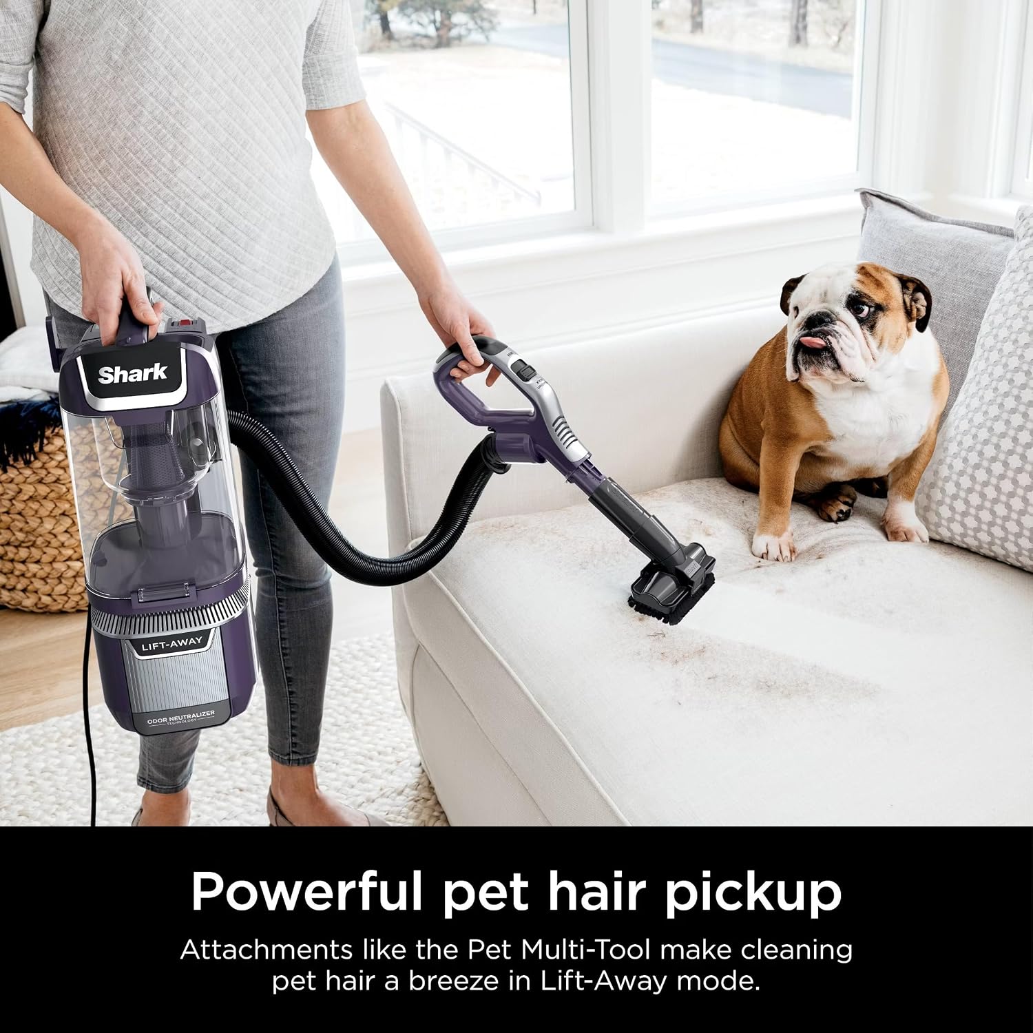 Shark LA701 Rotator Pet Lift-Away ADV Upright Vacuum with DuoClean PowerFins HairPro & Odor Neutralizer Technology, Purple (Renewed)