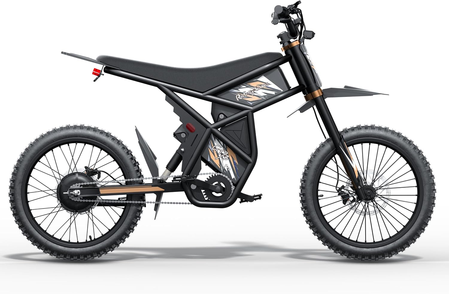 Bootime 3000W 338Nm Variable Speed Motor Motor 50MPH Electric Dirt Bike for Adults Teens, GT73 Pro Ebike, 25' Fat Tires & Dual Removable Battery(60V) | All-Terrain Off-Road eBike for Snow, Sand