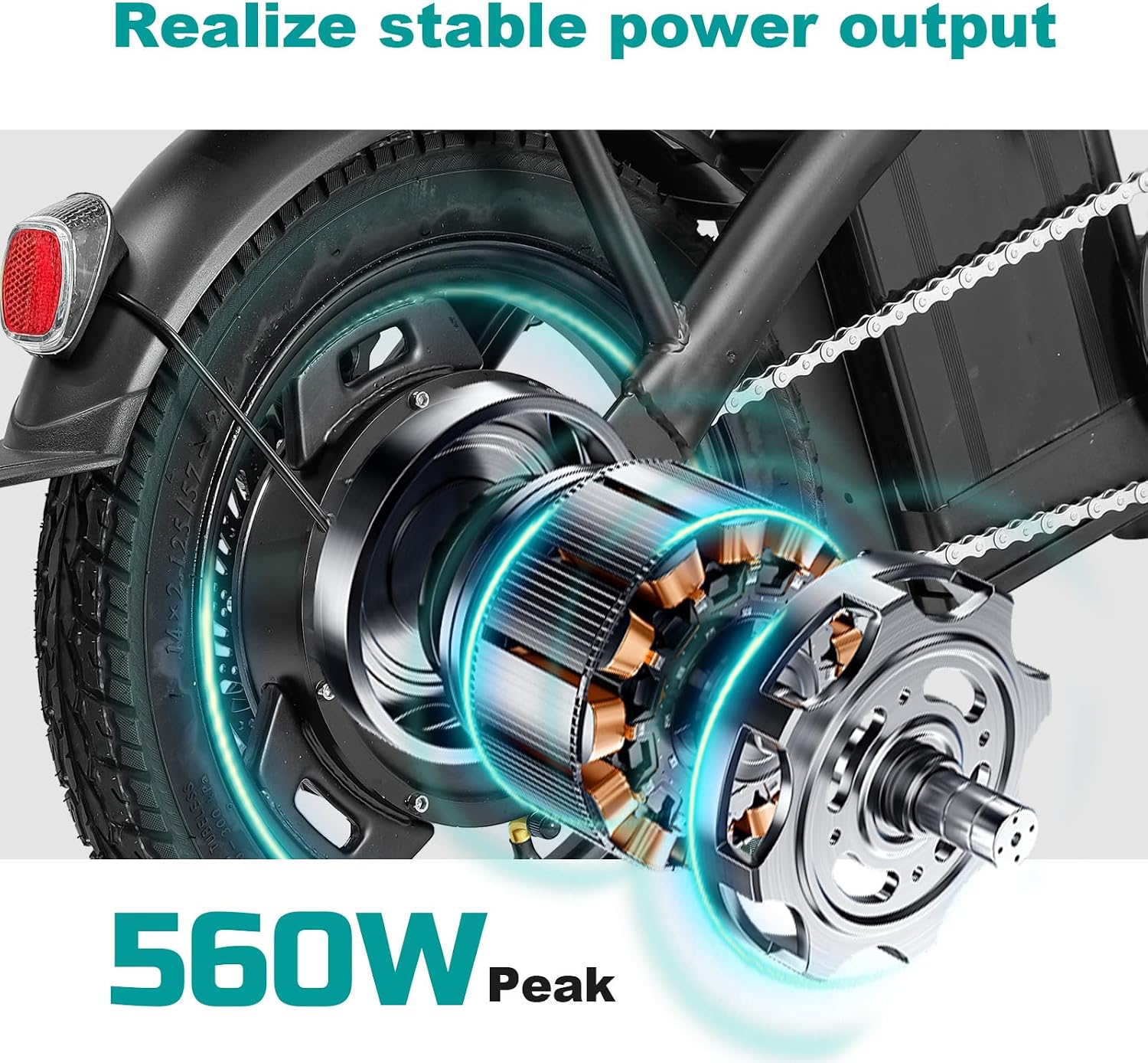 Electric Bike for Adults Teens, 14' Commuting Folding ebike with 560W Motor and 48V Battery, 24MPH 3 Level Pedals Assist, Dual Disc Brakes, Compact Foldable Electric Bicycle with UL2849 Certification