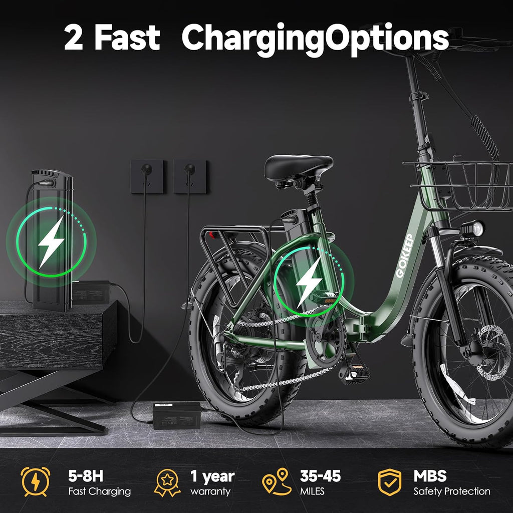 Electric Bike for Adults 20' Fat Tire 1300/1800W Peak Motor 52V 13/18.2AH Removable Battery 35/86 Miles PAS Range,20MPH,Folding EBike with Shimano 7 Speed and Adjustable Seat