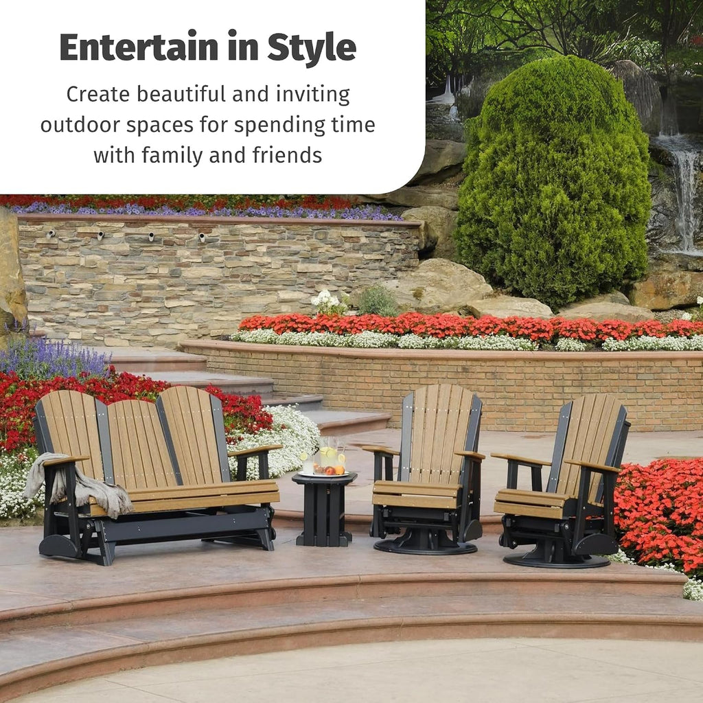 LuxCraft 2' Adirondack Swivel Glider - Available in 14 Colors, Dove Gray and Slate