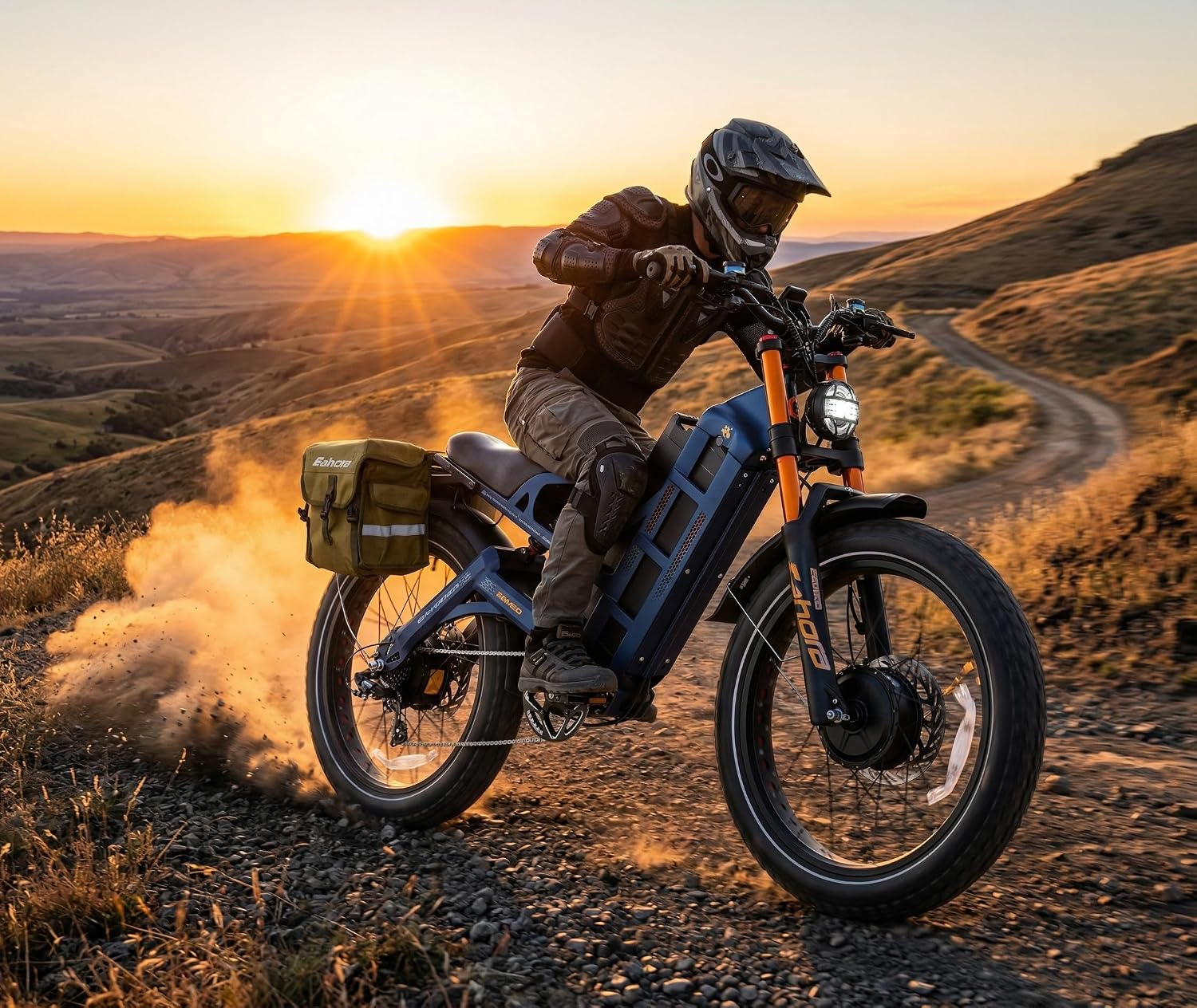 eAhora Romeo Pro 3 Electric Bike for Adults, 5600W 50MPH Dual Motor Ebike, 60V 80AH 250Miles Long Range Electric Bike, 26' *4.0 Fat Tire Electric Mountain Bike Full Suspension Off-Road E-Bike