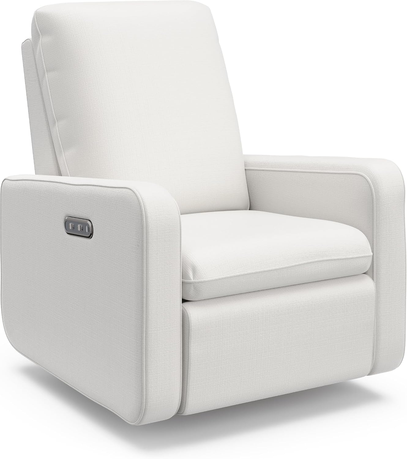 Graco Teddi Power Recliner Swivel Glider, Electronic Power Recline, Oeko-TEX 100 Certified, USB-A & USB-C Charger, Premium Cushioning & Comfort – (Ivory Basketweave)