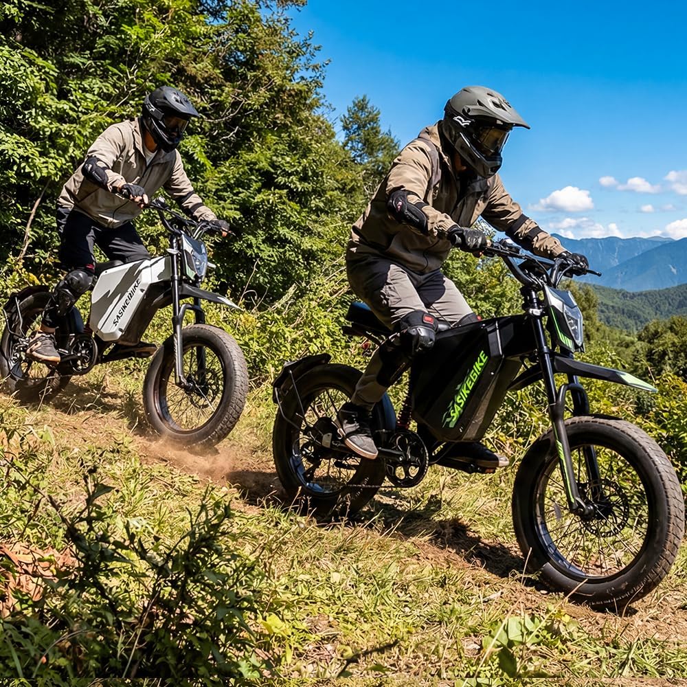 3000W Motor Peak Electric Motorcycle for Adults, 52V 35AH 45MPH+ Ebikes for Adults,20' Fat Tire Electric Dirt Bike,100 Miles Mountain Off-Road E Dirt Bike,Dual Hydraulic Brakes UL Certified