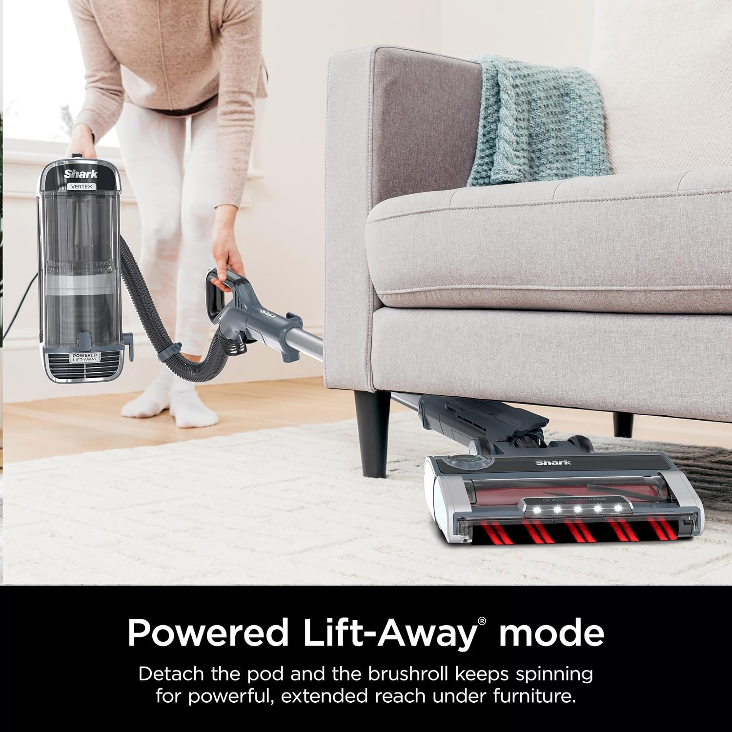 SHARK UV2500 Upright Vacuum, Vertex with DuoClean PowerFins, HairPro, Powered Lift-Away, Self-Cleaning Brushroll, & Odor Neutralizer Technology, Blue (Renewed)