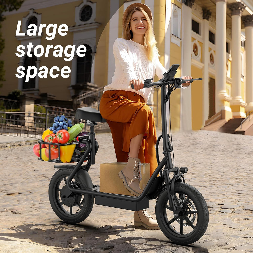 NAVIC Electric Scooter with Dual Suspension, 8.5'/10' Tires, 350W/500W Motor, 19/22 Mph, Max 22/25/27/49Miles Range, Foldable E Scooter for Adults with Braking, App Control