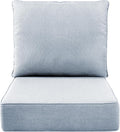 Luxury 6' Outdoor Cushions for Patio Furniture, 24x24x6' Thick Seat Cushion Set, Fade Resistant Couch Chair Replacement Cushions High Density Deep Wicker Chair Cushion with Removable Cover Baby Blue