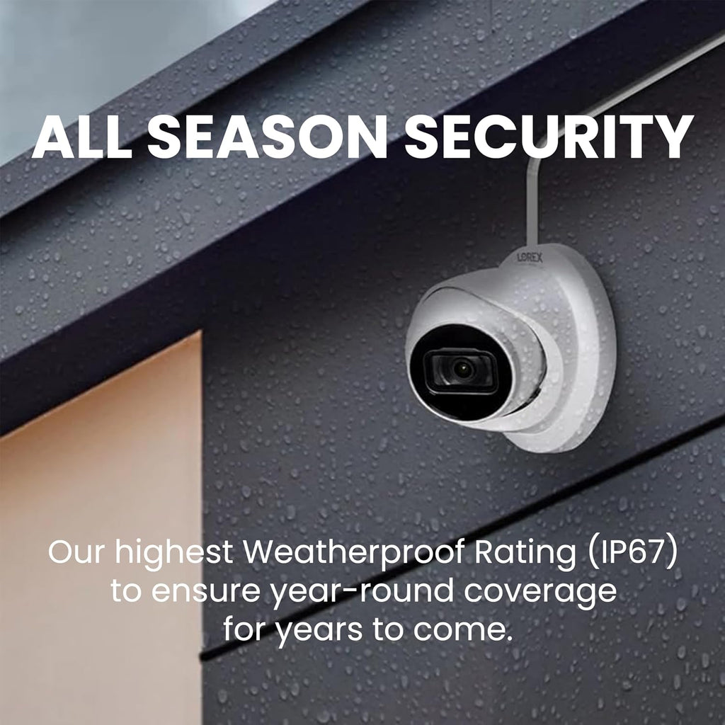 Lorex 4K IP Wired Add-On Dome Security Camera | Smart Motion Detection (Person/Vehicle) | Color Night Vision | Long Range IR | IP67 Weatherproof | Built-in Microphone | Black