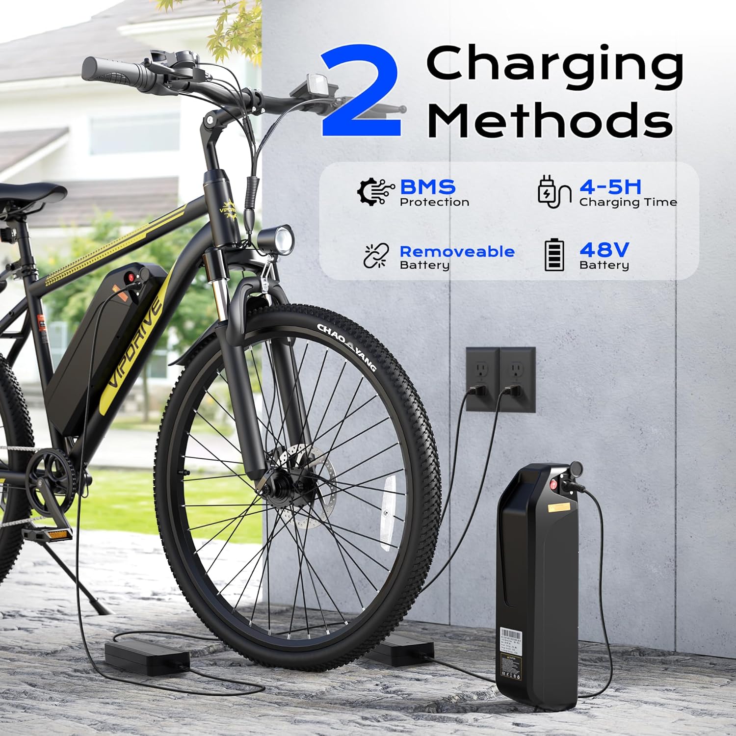Electric Mountain Bike for Adults, 750W Peak Motor, 22 MPH Commuter Electric Bike, 48V Battery, 50Miles, 24'/26' E-Bike, 7-Speed, Front Suspension, UL Certified