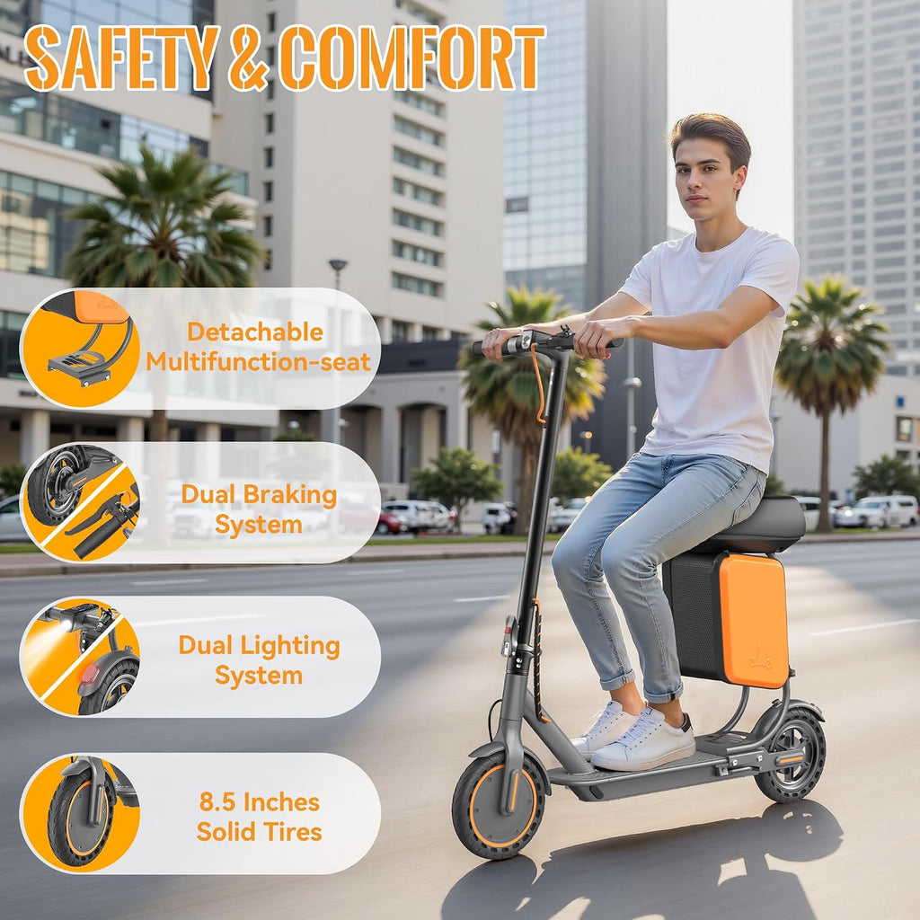 Aovowheel Electric Scooter for Adults, Folding E Scooter with 250W-500W Motor 16-24 Mph Top Speed, Max 15-60Miles Long Range,6.5''/8.5''/10''/14'' Solid Tires Commuting Scooters, Dual Brakes