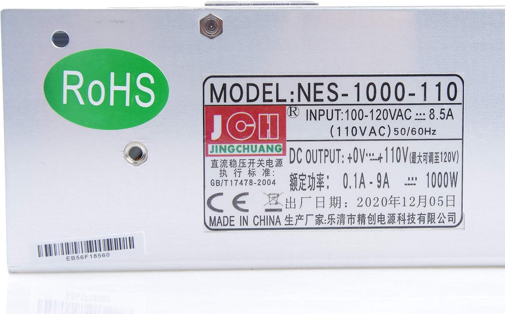Adjustable DC Power Voltage Converter AC 110V to DC 0-110V 0-9A Module 110V 9A Switching Power Supply Digital Display 1000W Voltage Regulator Built in Cooling Fan (0-110V 0-9A)