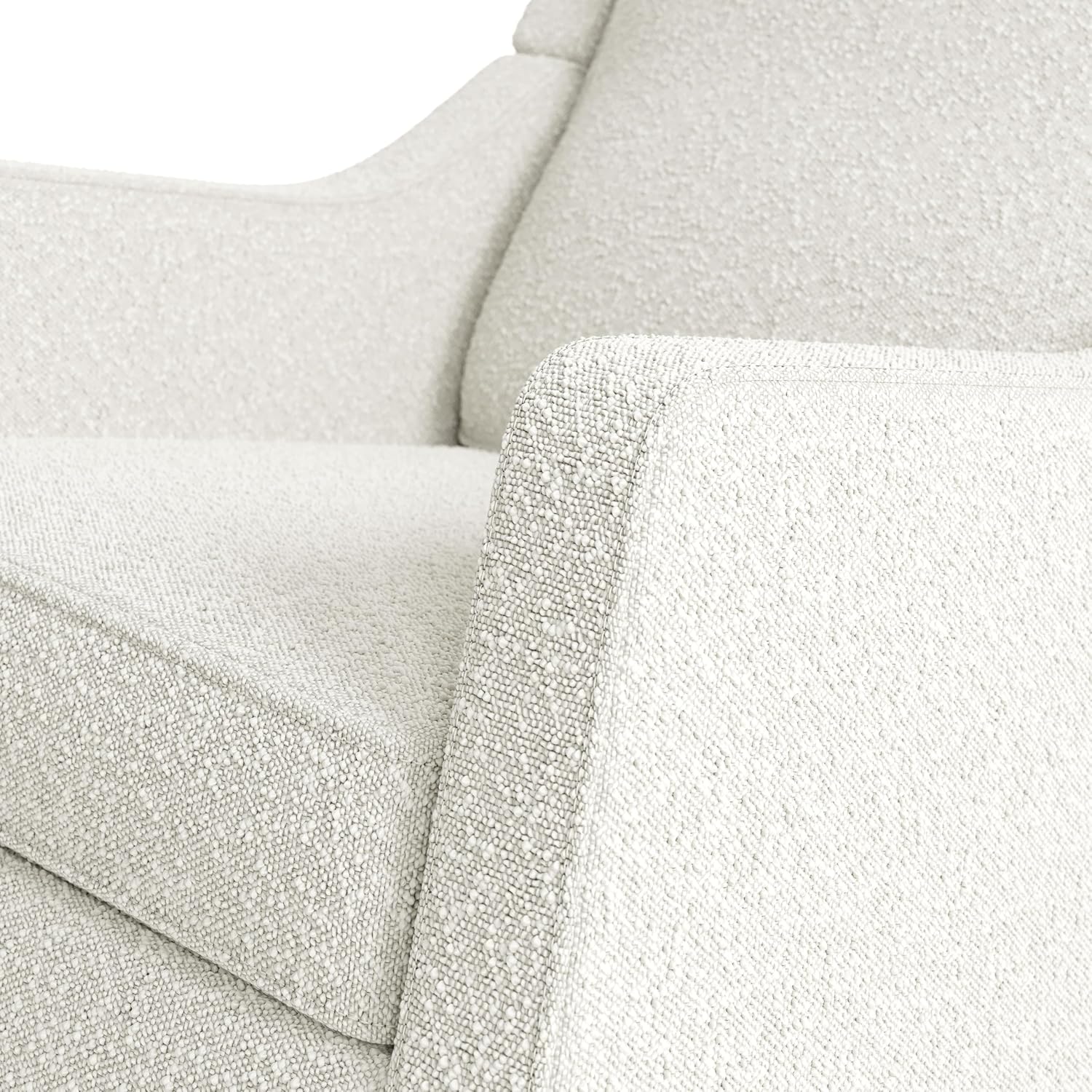Storkcraft Pasadena Nursery Rocker (Ivory Boucle with Driftwood) - Upholstered, Rocking Chair for Nursery, Gentle Rocking Motion, Solid Wood Base