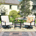 NATURAL EXPRESSIONS Outdoor Bistro Set,3 Piece Swivel Glider Rocking Chairs Patio Conversation Furniture Set with 2 Rockers,Metal Table,6' Thick Cushions for Backyard, Porch,Balcony,350lbs