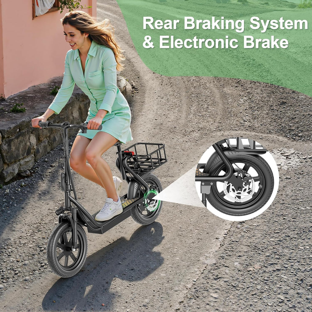 NAVIC Electric Scooter with Dual Suspension, 8.5'/10' Tires, 350W/500W Motor, 19/22 Mph, Max 22/25/27/49Miles Range, Foldable E Scooter for Adults with Braking, App Control