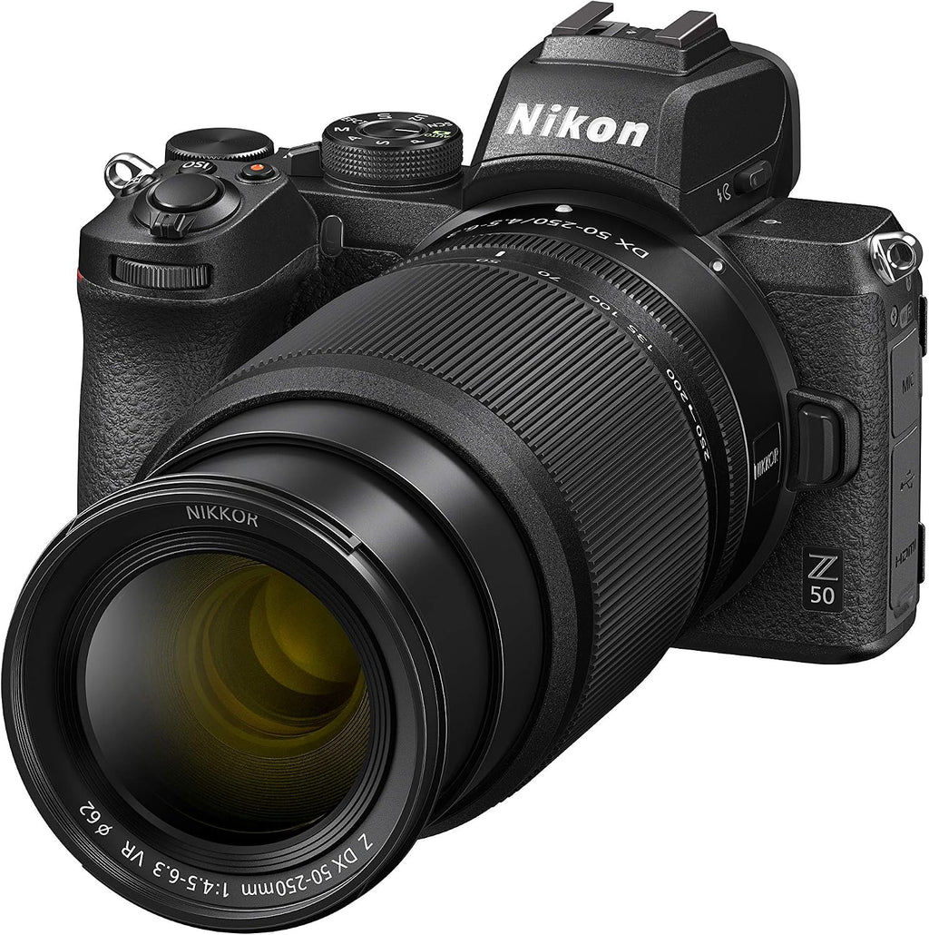 Nikon Z50 + Z DX 16-50mm + Z DX 50-250mm Mirrorless Camera Kit (209-point Hybrid AF, High Speed Image Processing, 4K UHD Movies, High Resolution LCD Monitor) VOA050K002