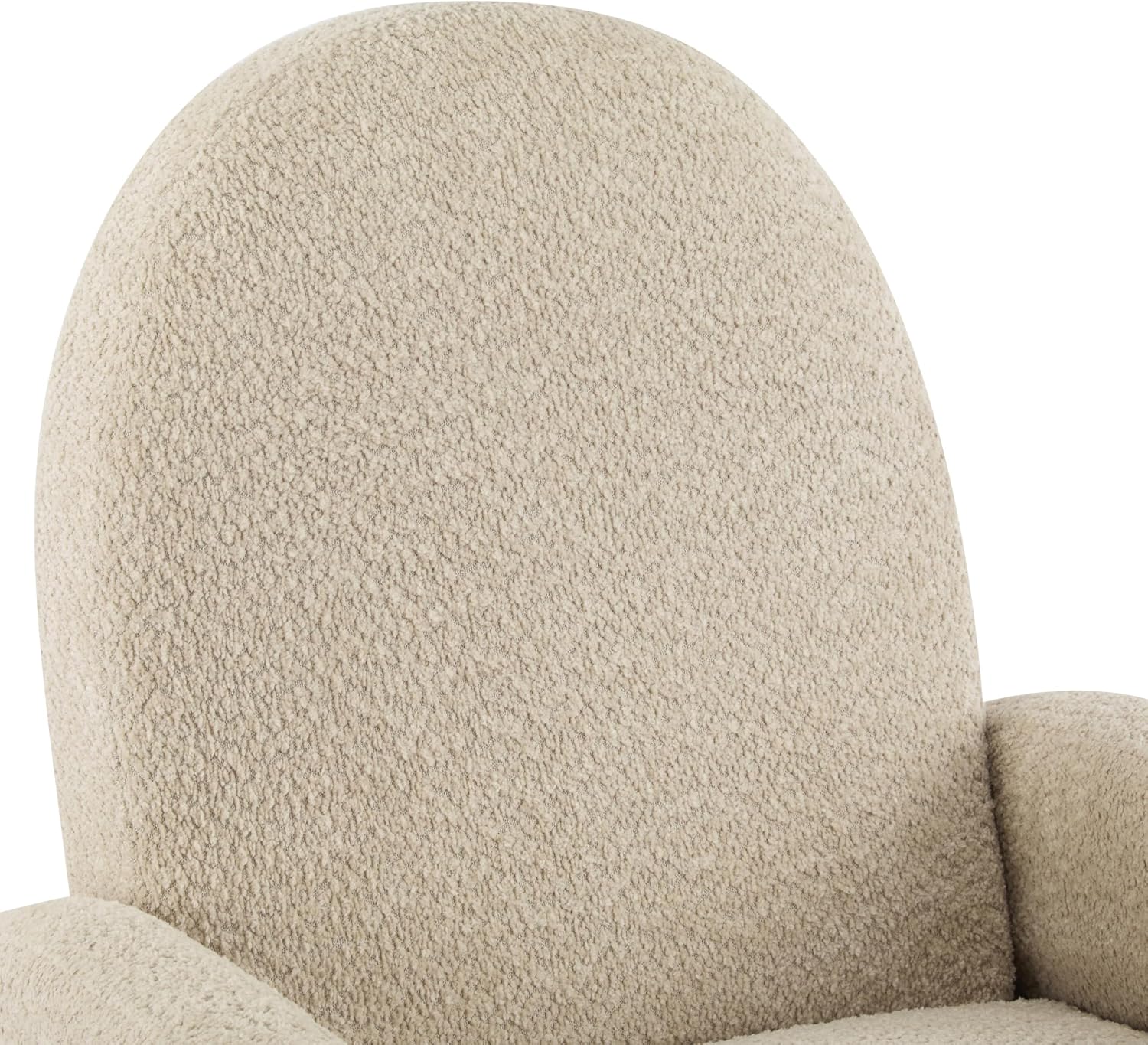 GDFStudio Swivel Glider Recliner Chair Nursery Rocker Recliner Chair with Boucle Upholstered High Back Single Seat Sofa Chair with Deep Seat Manual Nursing Reclining for Living Room, Almond