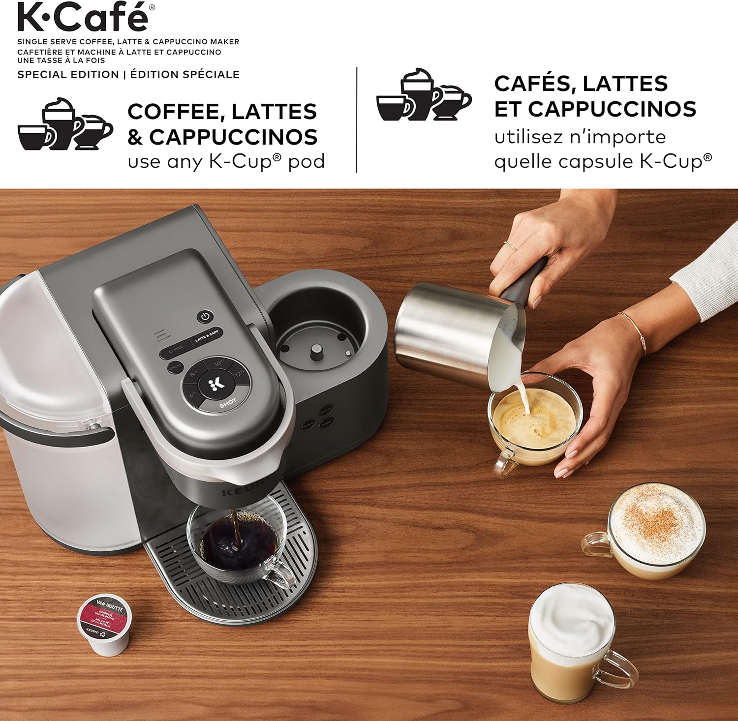 Keurig K-Café Special Edition Single Serve K-Cup Pod Coffee, Latte and Cappuccino Maker, with Milk Frother for Speciality Beverages, Grey Keurig COFFEE_MAKER
