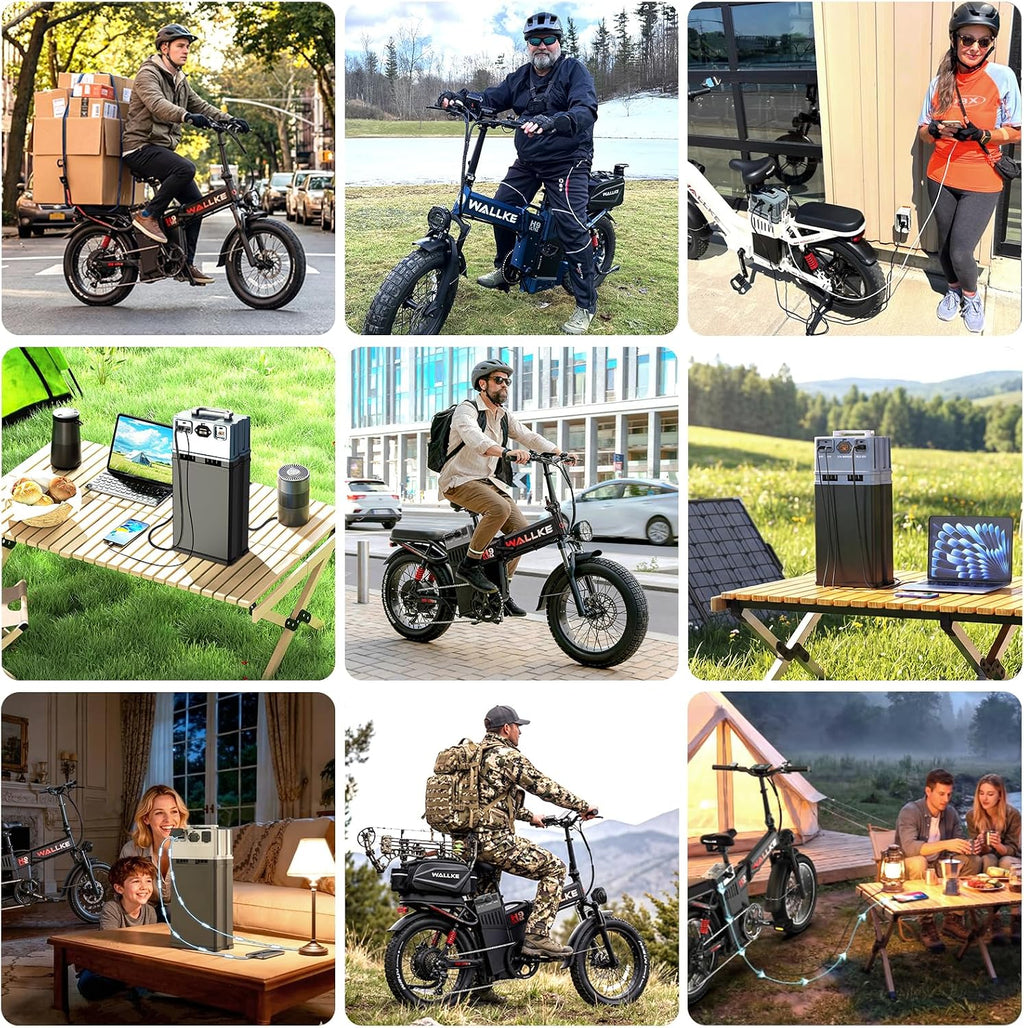 Wallke H9 ULTRA HIGH-END Long Range Electric Bike for Adults, 55Ah 2640Wh Solar Power Hub Battery,105NM 40MPH Fast Ebike Torque Sensor,ARISUN Fat Tire E Bike for Camping Hunting Commute Fitness, Black