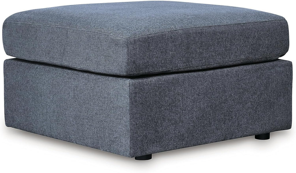 Signature Design by Ashley Modmax Casual Stain Resistant Upholstered Oversized Accent Ottoman, Blue