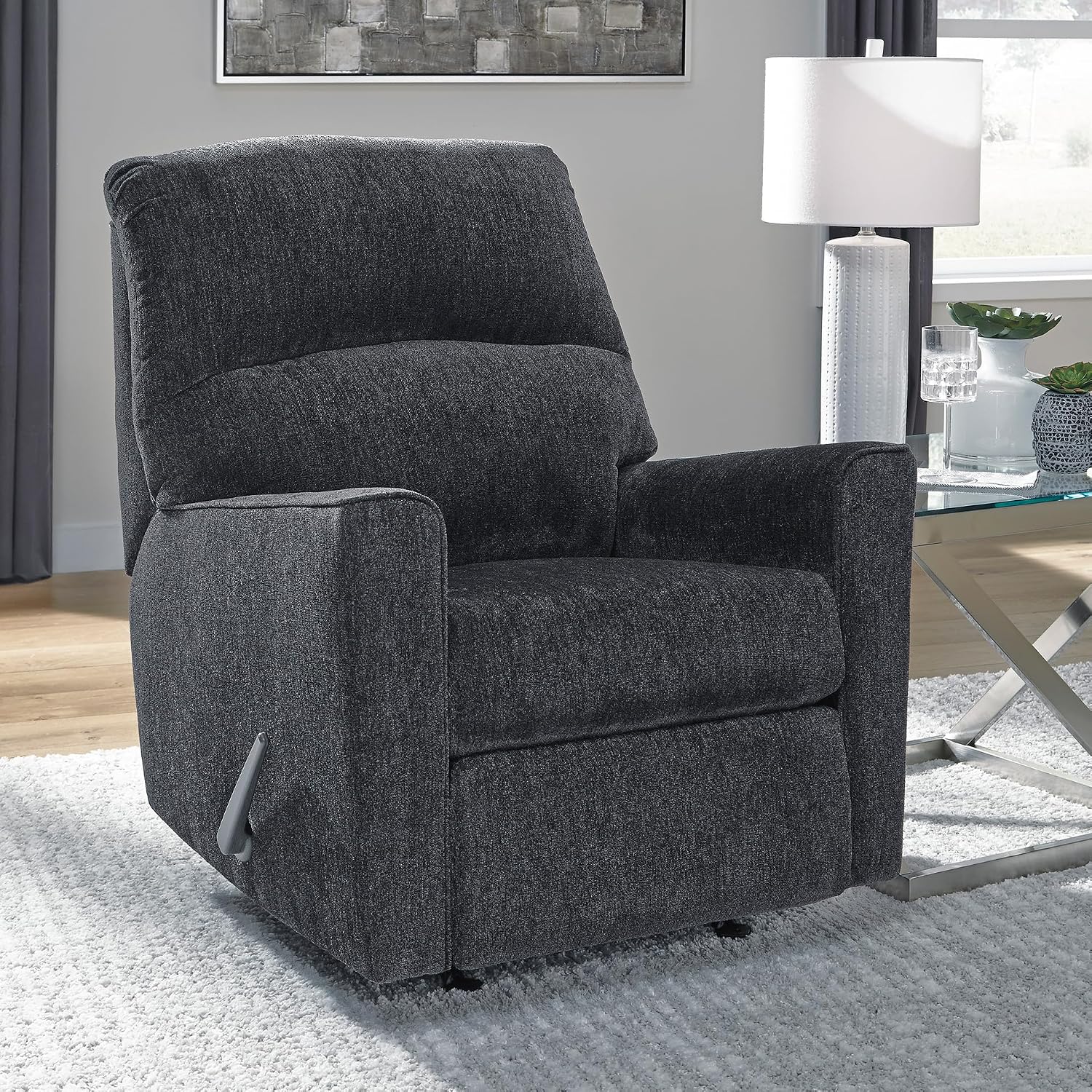 Signature Design by Ashley Altari Rocker Recliner Chair, Plush Chenille Upholstered Reclining Chair, Gentle Rocking Motion, Cozy Seating for Everyday Relaxation, 34' W x 39' D x 40' H