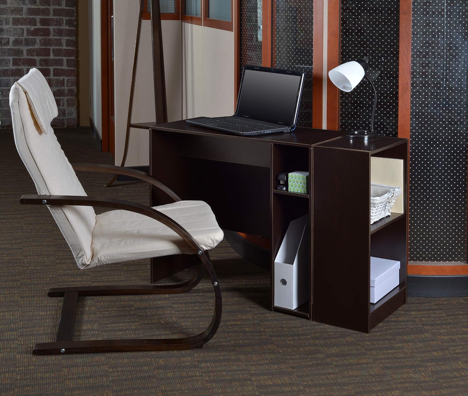 Niche Mia Bentwood Reclining Rocking Chair – Lightweight, Ergonomic & Durable with Washable Cotton Cover, Sturdy Cantilever Frame for Home, Office & Nursery (Mocha Walnut/Beige)