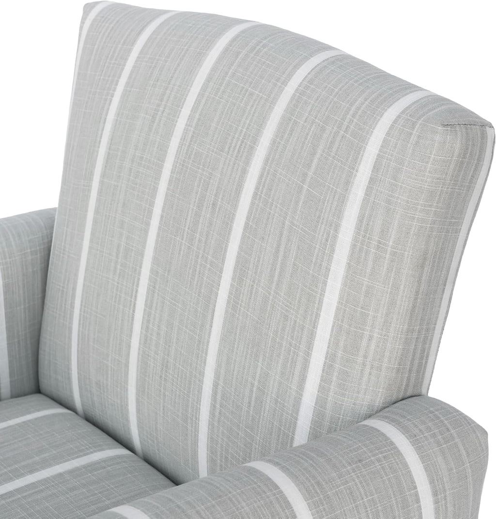 Kid Rocking Chair for Toddlers, Child Chair for Little Kids, Upholstered Toddler Armchair for Children, Comfy and Cute Little Kid Chairs (Legs, Gray Stripe Linen)