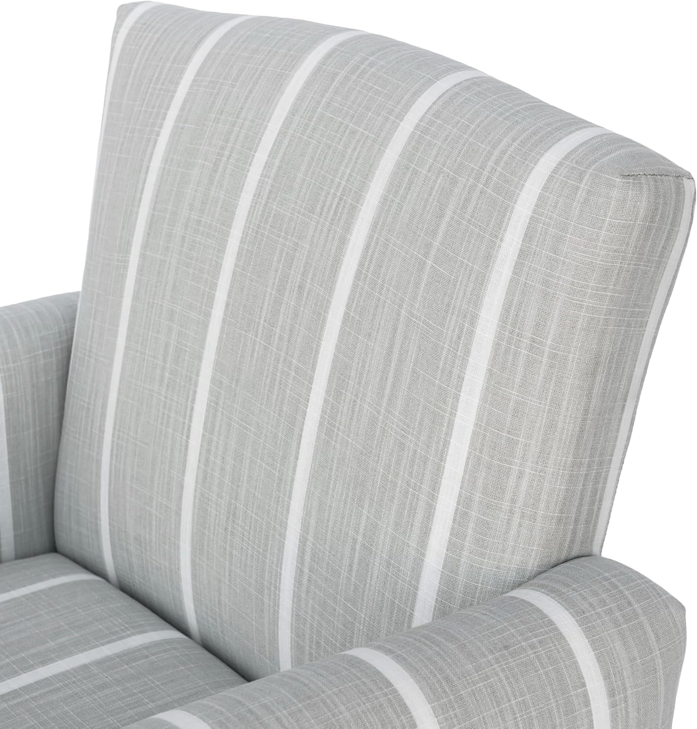 Kid Rocking Chair for Toddlers, Child Chair for Little Kids, Upholstered Toddler Armchair for Children, Comfy and Cute Little Kid Chairs (Legs, Gray Stripe Linen)